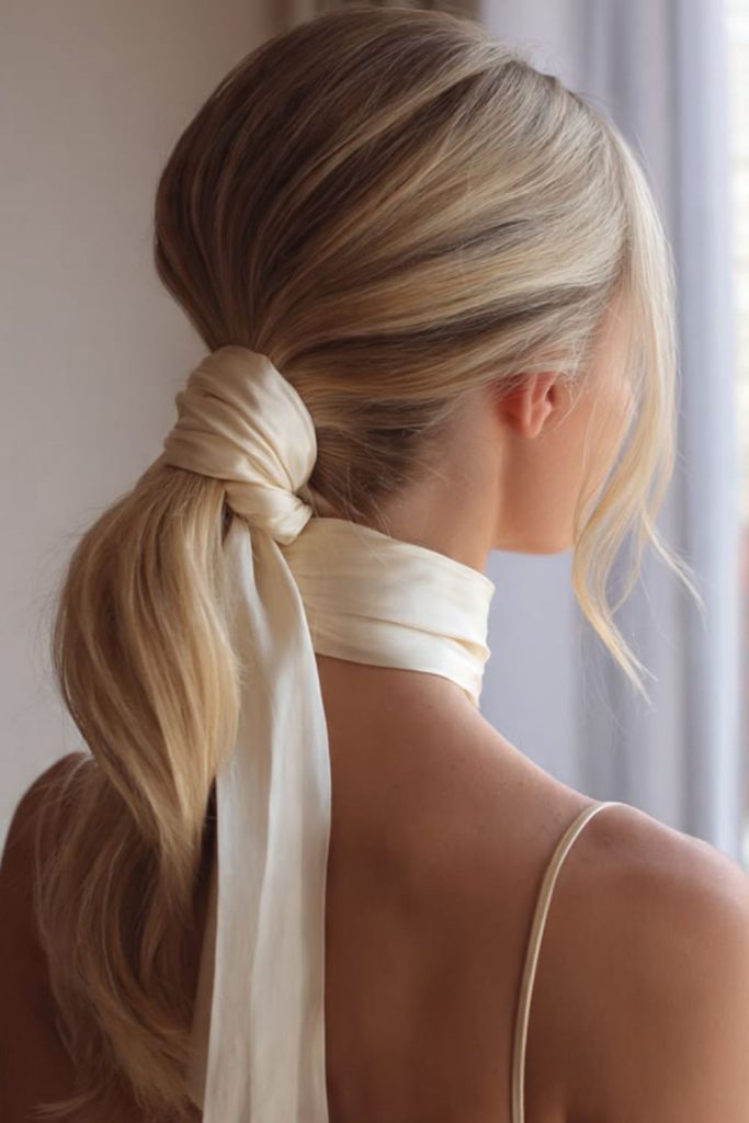 Silk wrapped low tail elegant style