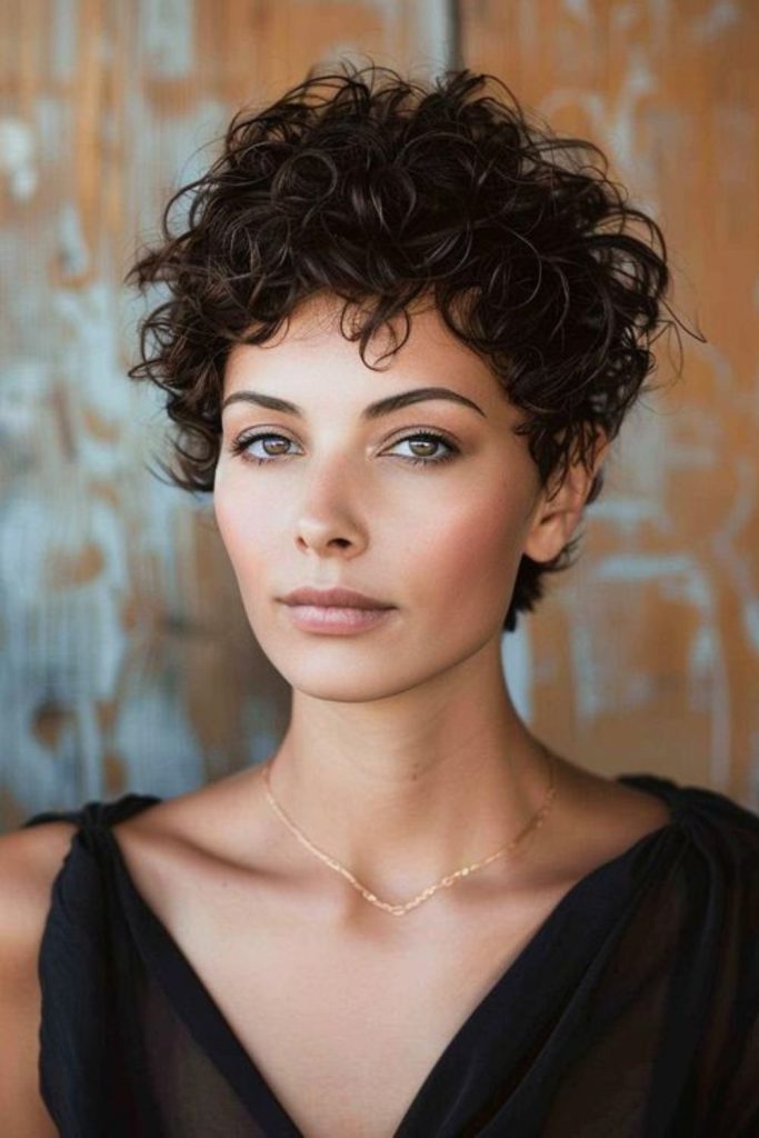 Silky coil short pixie wave curls.