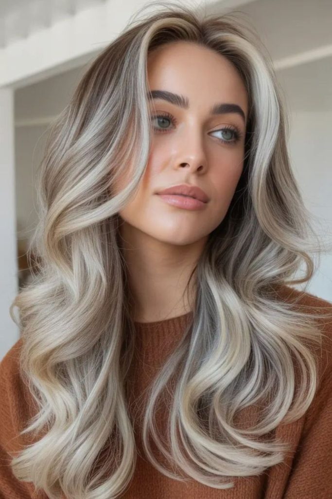 Silver dust blonde cool shimmering strands