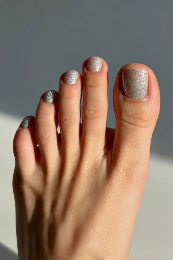Silver mist subtle shiny toe style