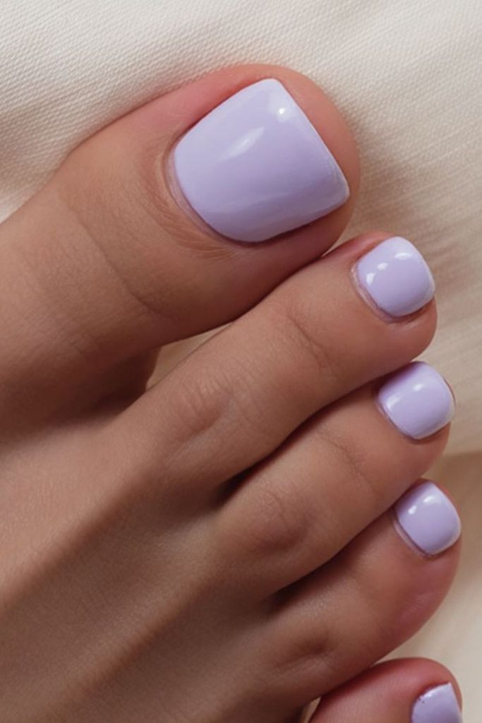 Muted lavender dreamy soft toenail polish