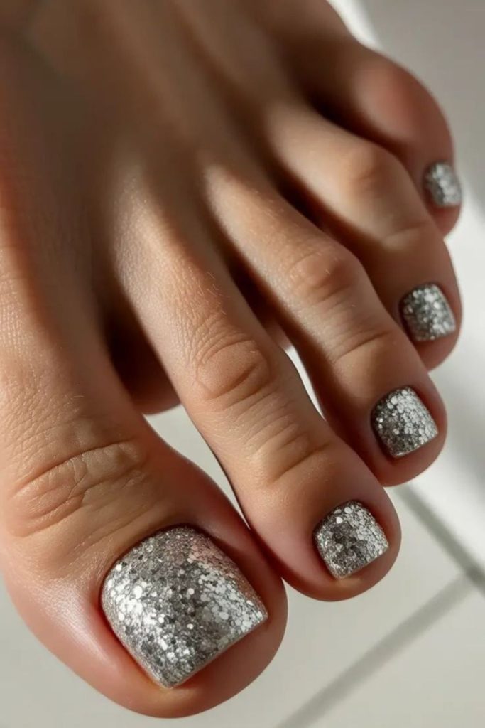 Smoky quartz dark glam toe nails