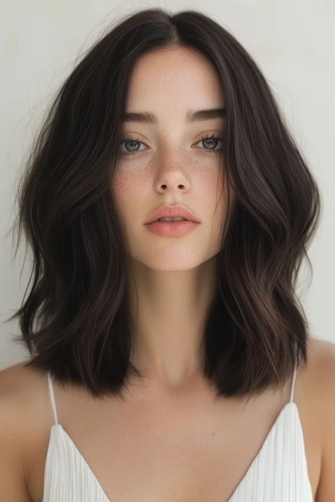 Sleek glass finish medium haircut shine