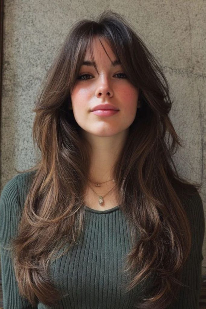 Starlit Curtain soft parted fringe layers.