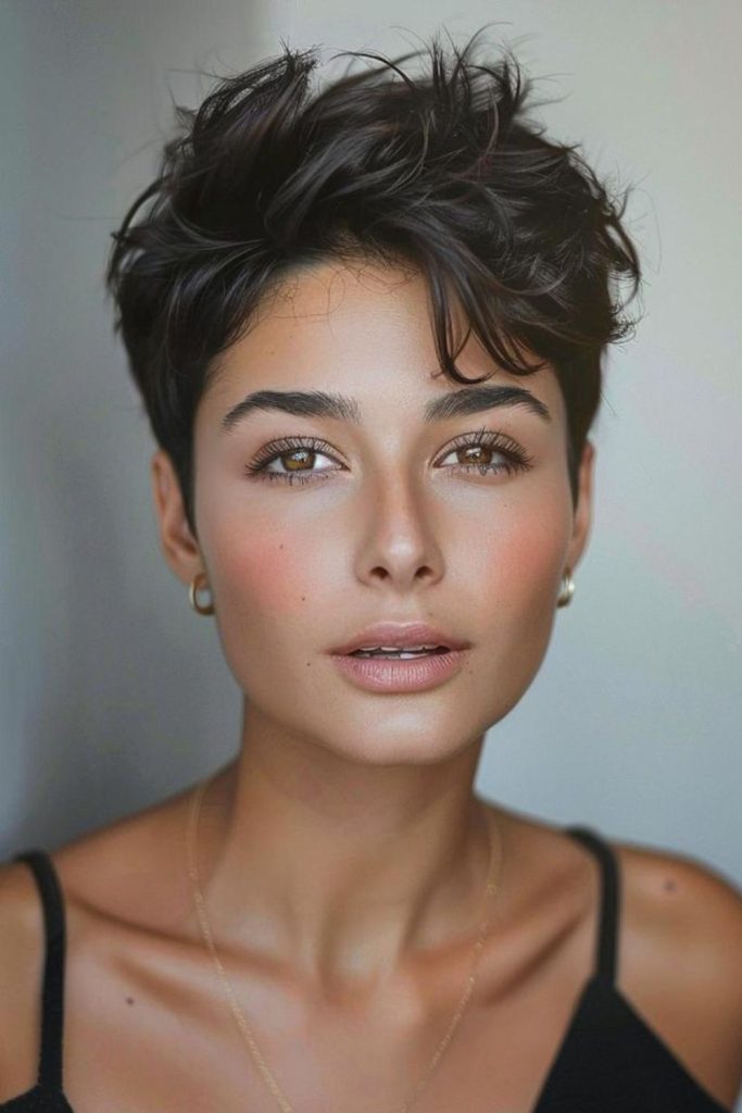 Textured crop edgy windswept street fashion style