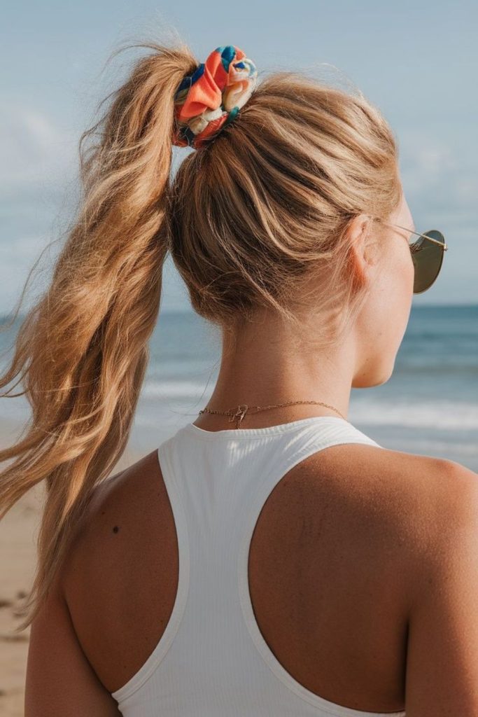 Strawberry knot ponytail messy playful ponytail sweet summer vibe