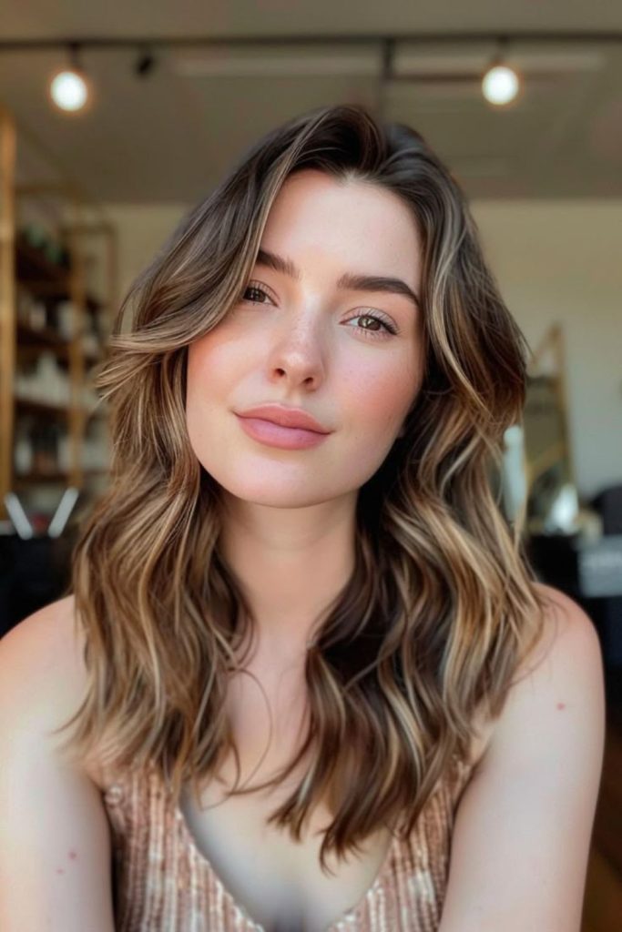 Sunlit hazelnut sweep fresh warm brown highlights