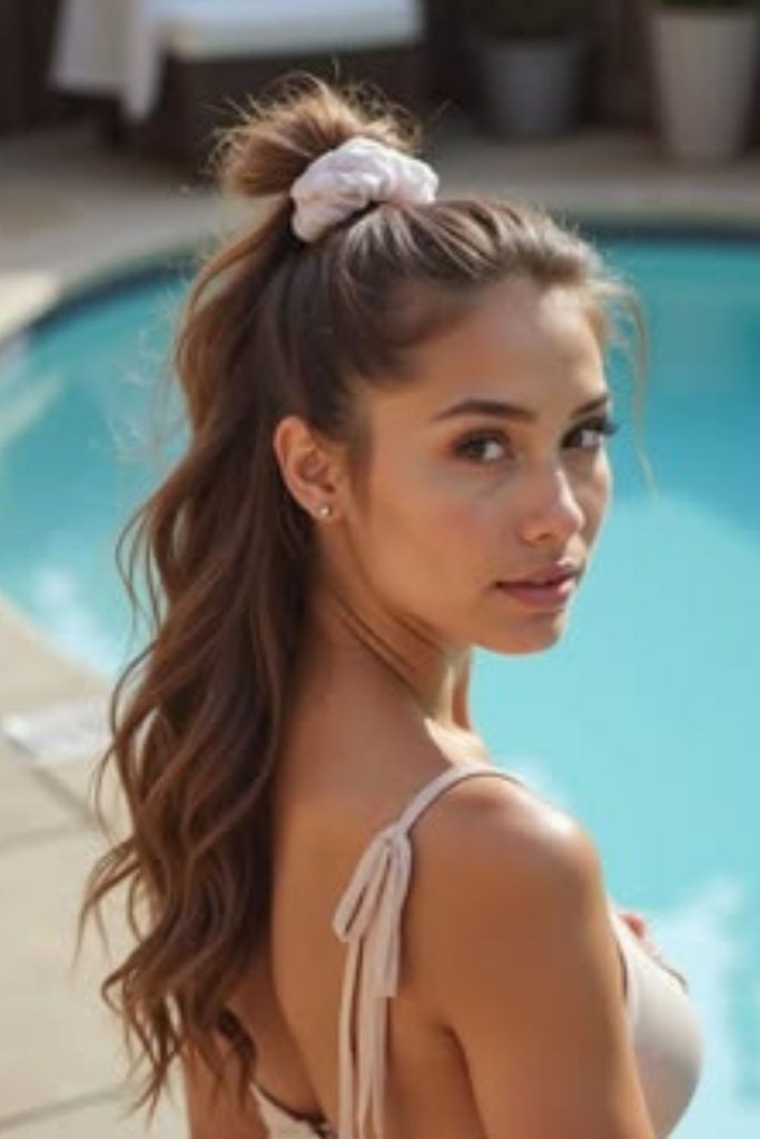 Rope ponytail tidal sporty style