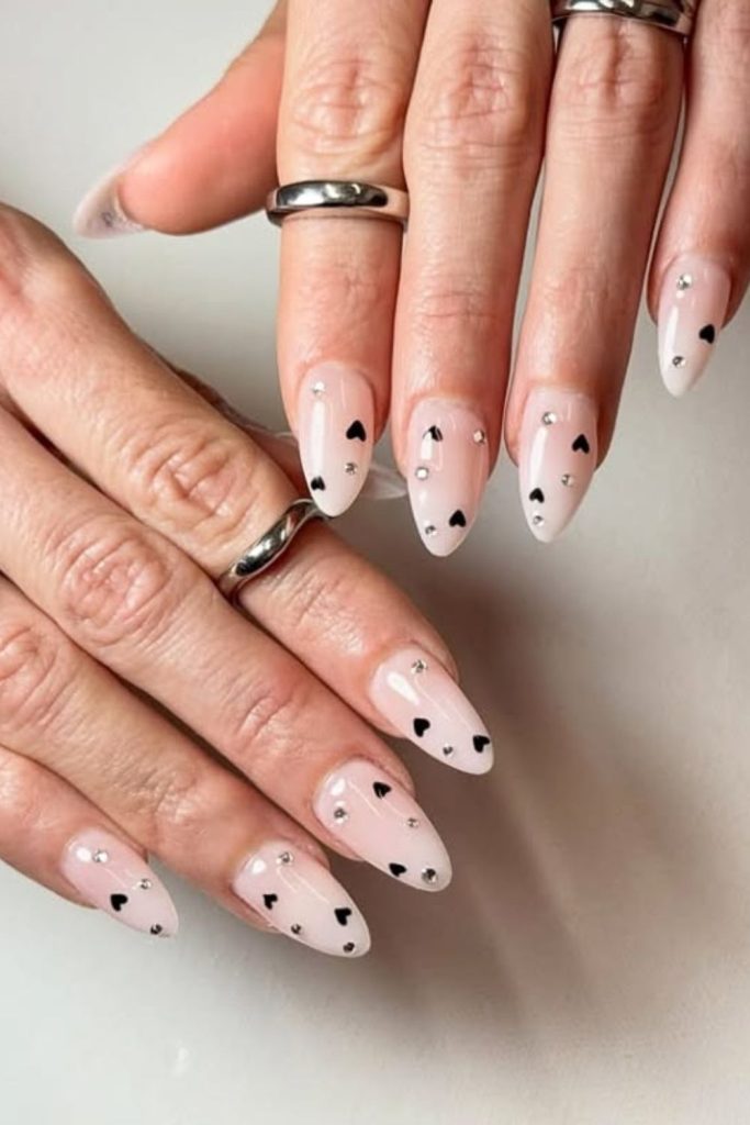 Tiny heart cute nail art