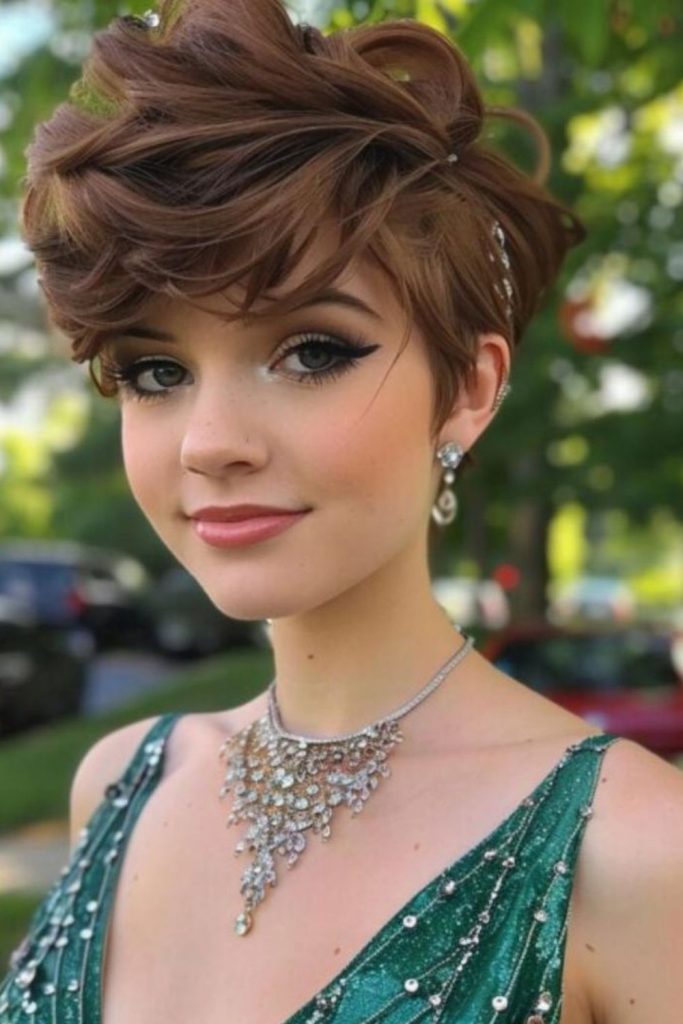 Tousled pixie wave short textured hairstyle