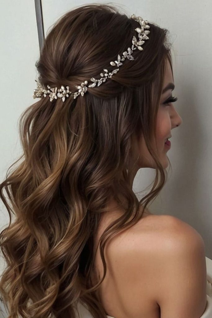 Crown lifted soft layered wave hairstyle
