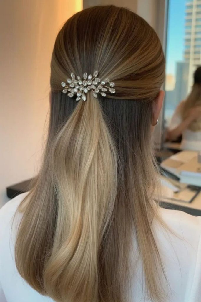 Twinkling clip half up sparkling style