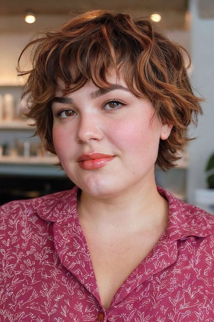 Messy shag short haircut textured edgy layered style