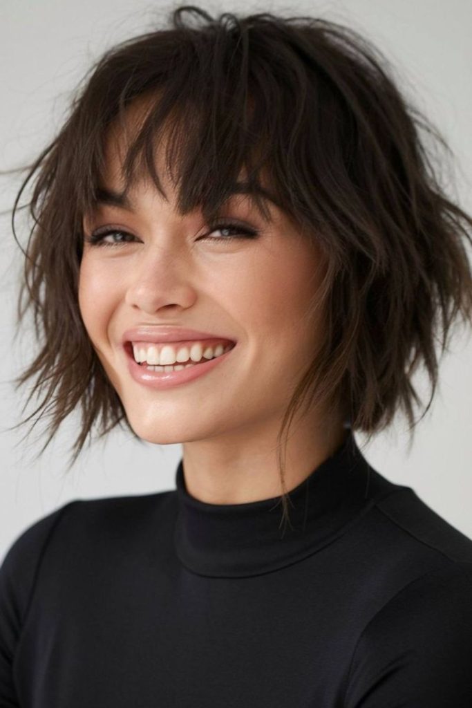 Choppy bob urban messy modern street style