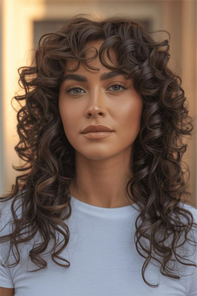 Urban spiral curl cut defined bouncy curls style