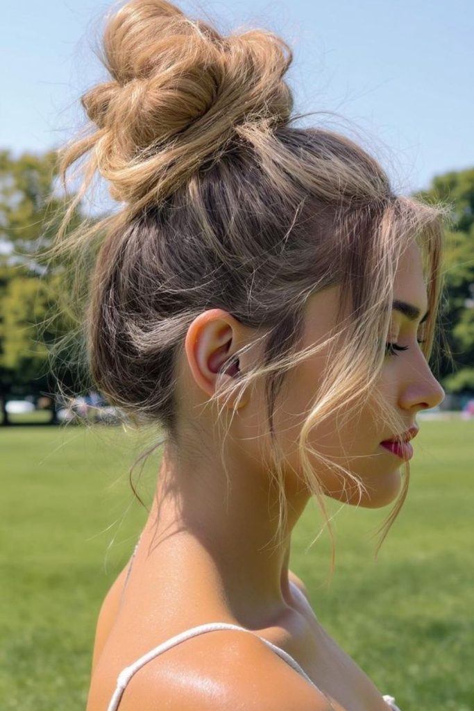 Vanilla cloud bun soft airy bun dreamy light casual hairstyle