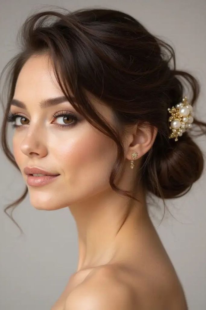 Puff Bun voluminous crown bun style