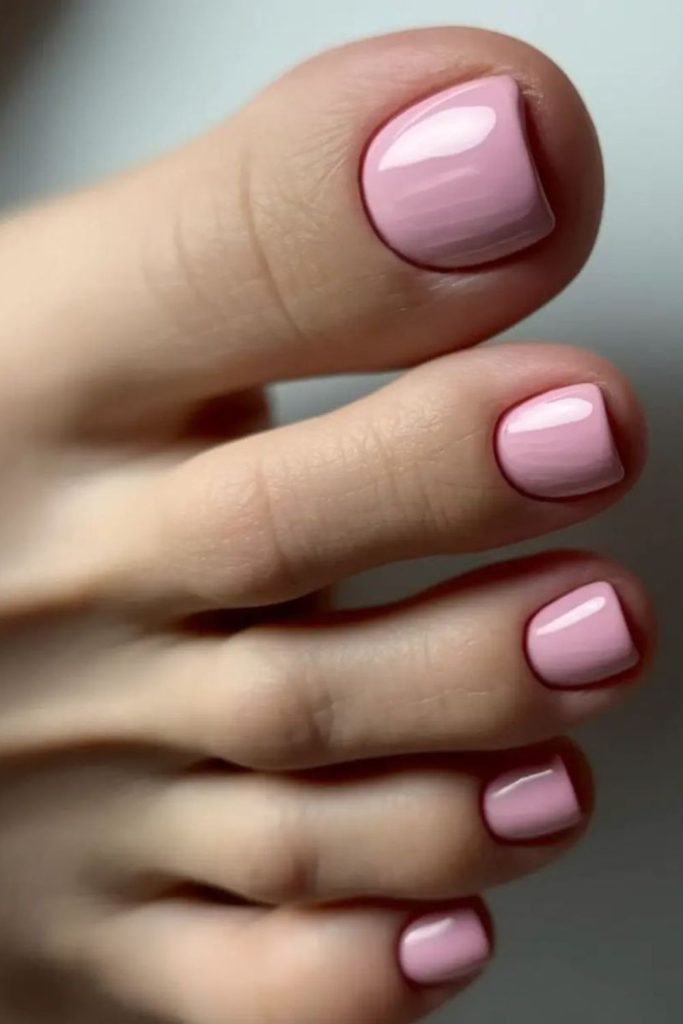 Soft dusty rose elegant toenail polish