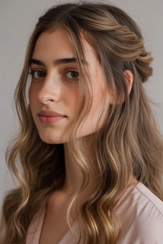 Velvet star half crown waves with dreamy lift
