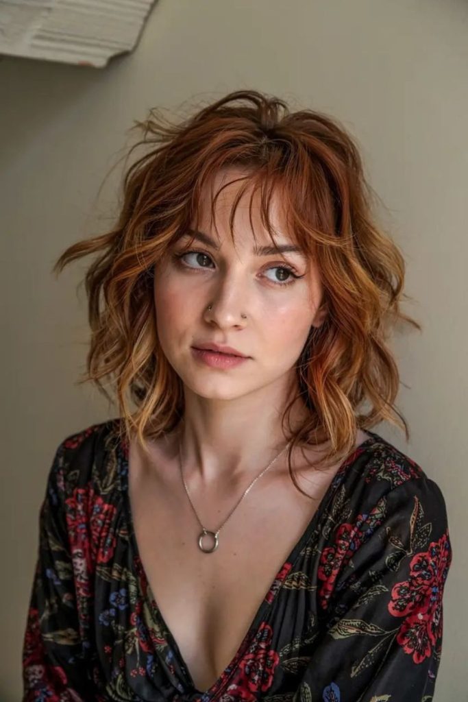 Shag cut velvet messy layered dynamic style