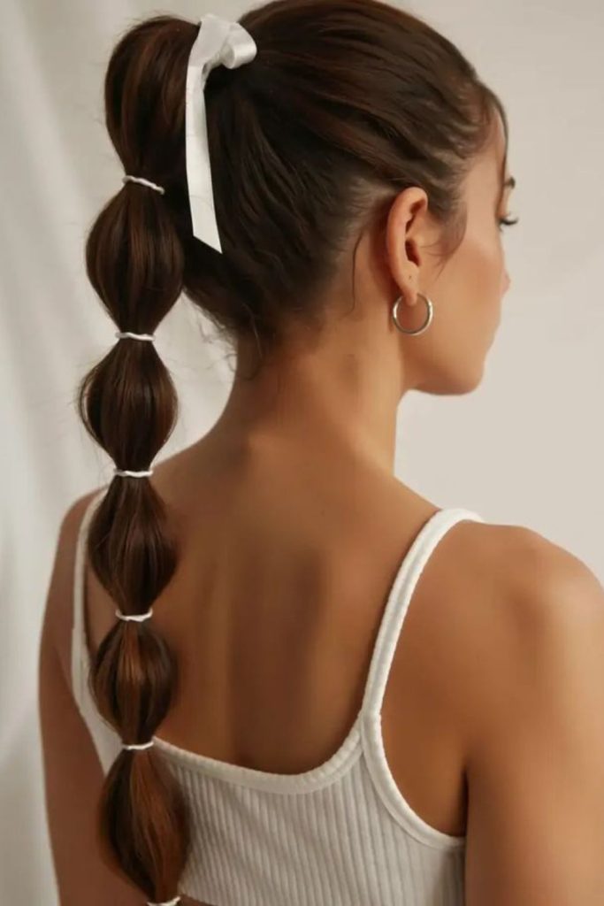 Watermelon knot pigtails playful pigtails knotted cute summer hairstyle look