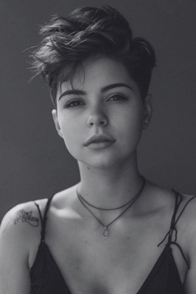 Whisper fade crop soft minimal feminine haircut