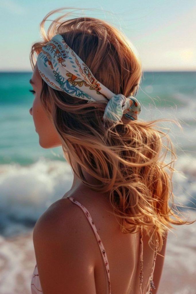 Side swept flowing ribbon hair