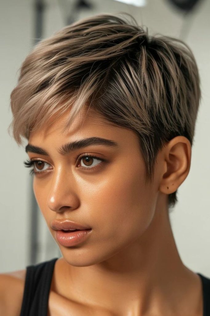 Ash velvet pixie with soft fade