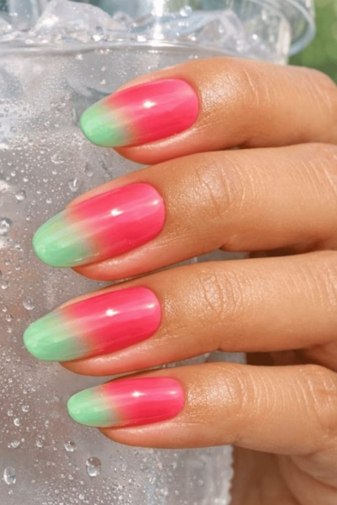 Mixed berry colorful sorbet nail design