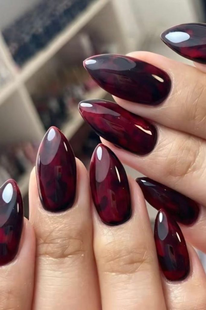 Blackberry inspired dark chic nails.