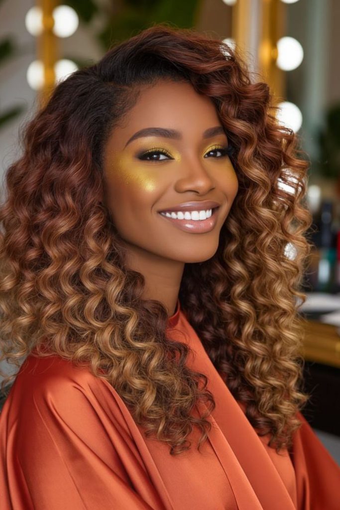 Blonde tip crochet curls gradient blend.