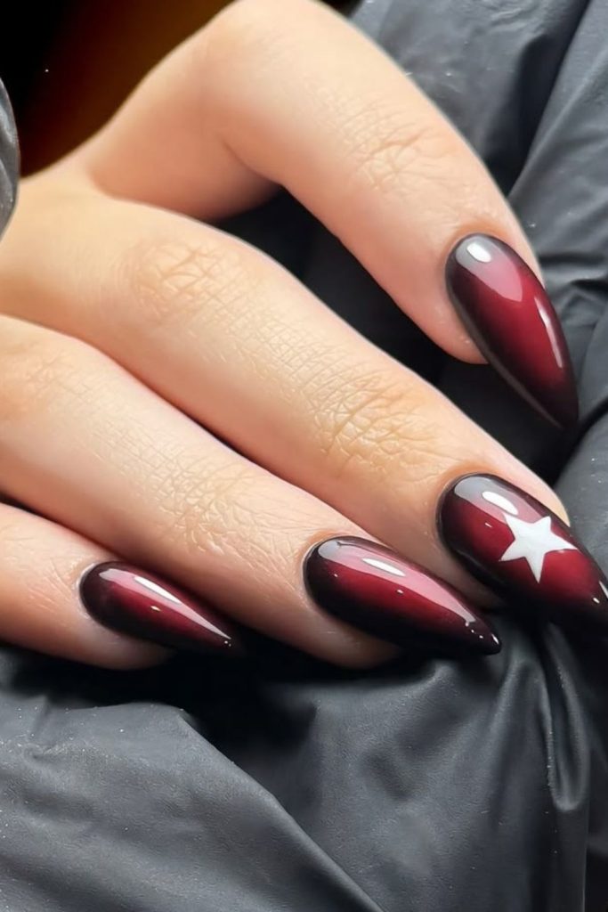 Blood silk gradient flow manicure style