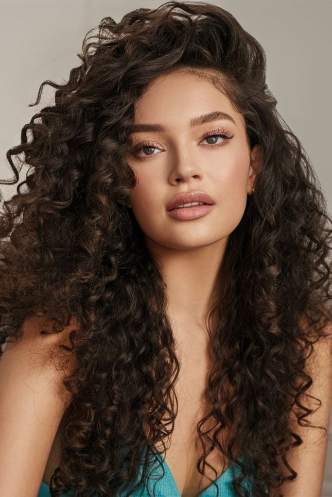 Textured curls with natural bohemian movement.