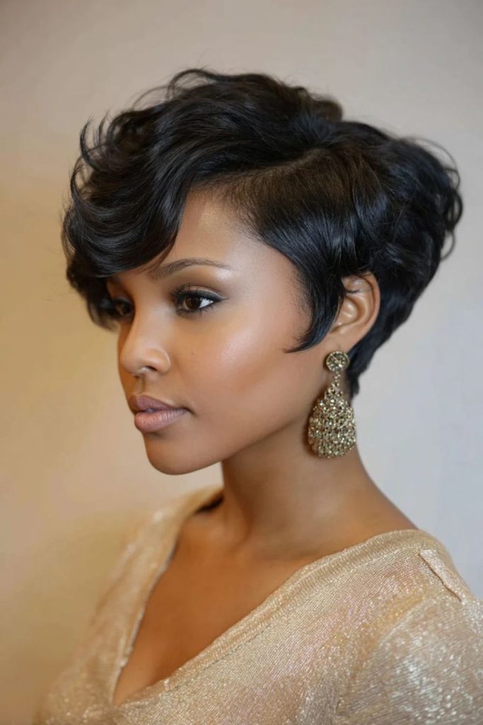 Charcoal bloom textured pixie cut