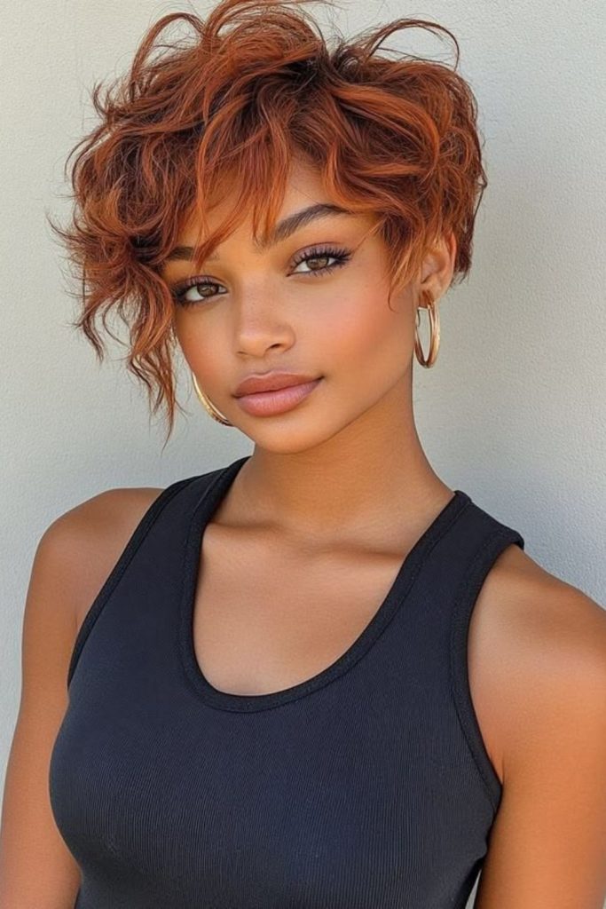 Layered pixie with cinnamon cloud volume