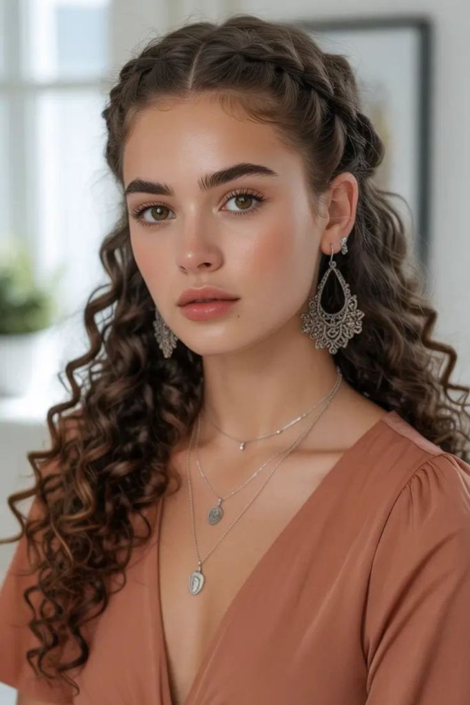 Fluffy airy rounded feminine volume style.