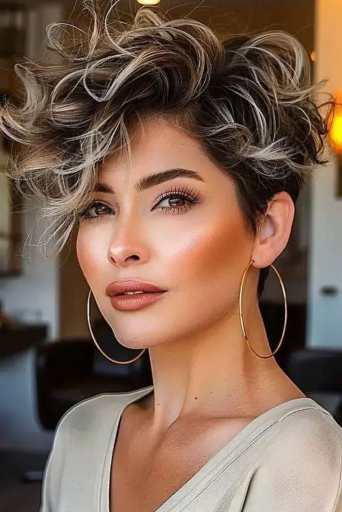 Soft drifting curls pixie airy style