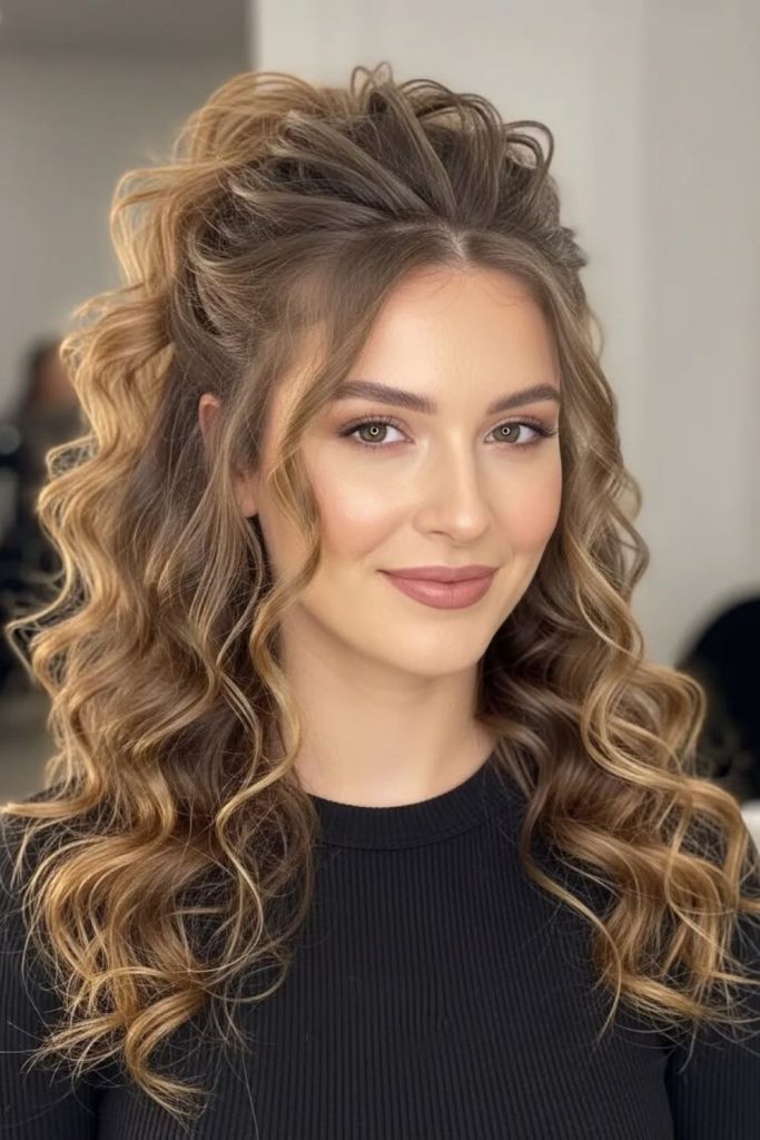 Airy cloud puff curls dropping with soft volume