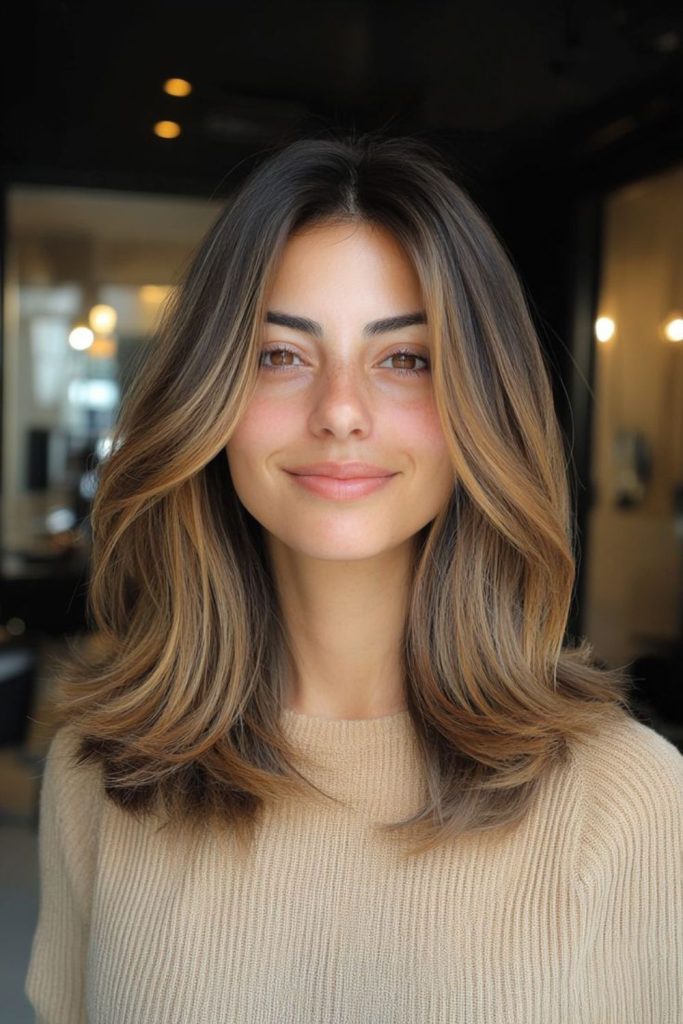Soft straight layered airy style