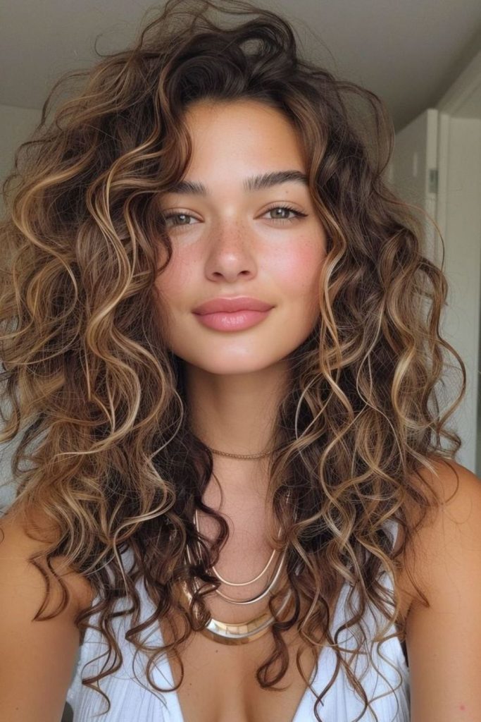 Airy cloudburst curls with volume.