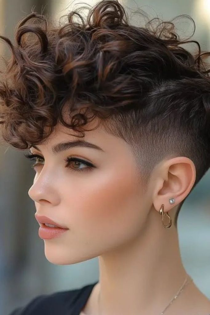 Cocoa wavy pixie soft curl style