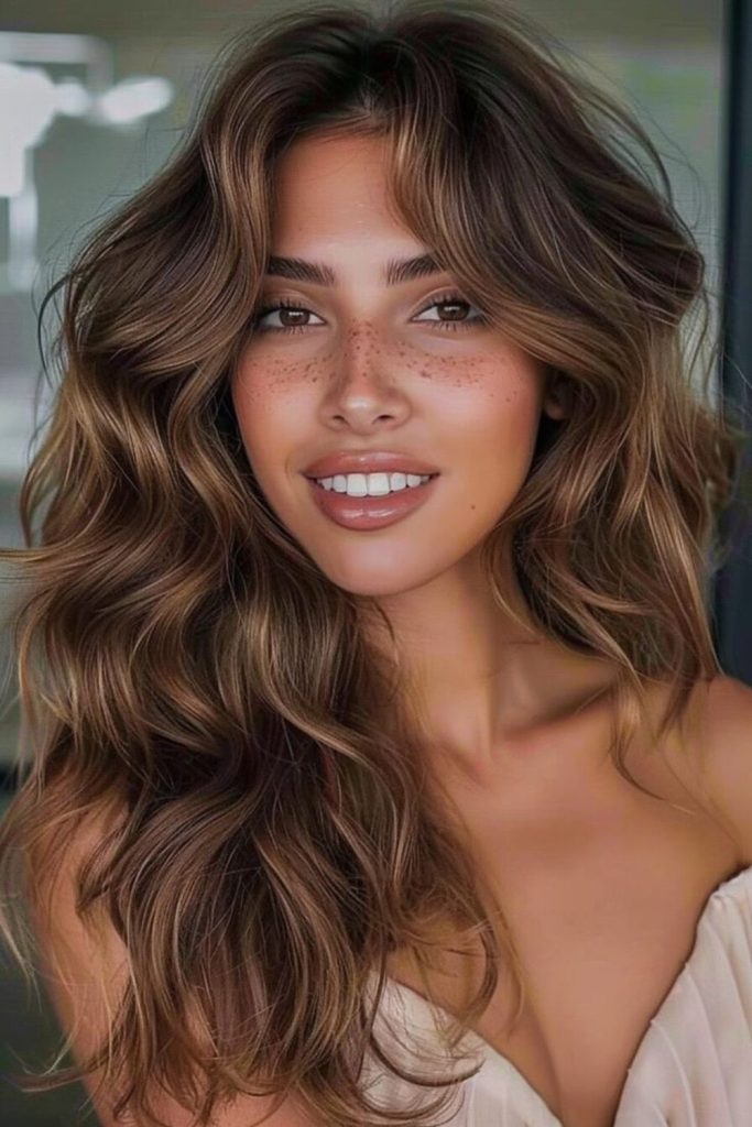 Cocoa side sweep romantic wave styling