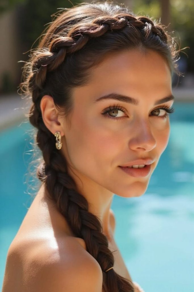 braided crown reef inspired hairstyle