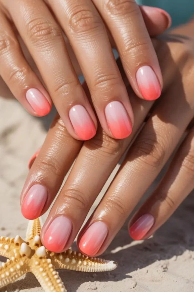 Coral cloud soft white dreamy nails