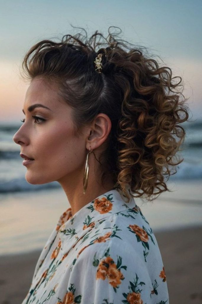Styled curls with celestial inspired circular volume.