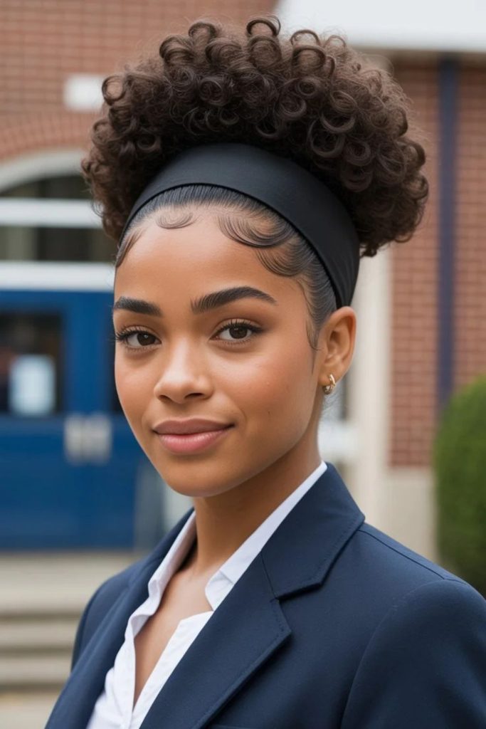 Floating curl puff with dreamy orbit