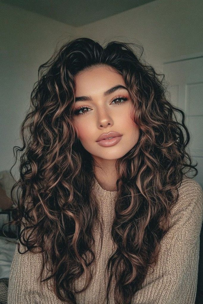 Electric energetic curly drift hairstyle with bold movement