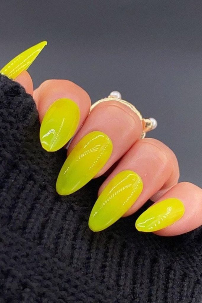 Lava flow textured neon nails