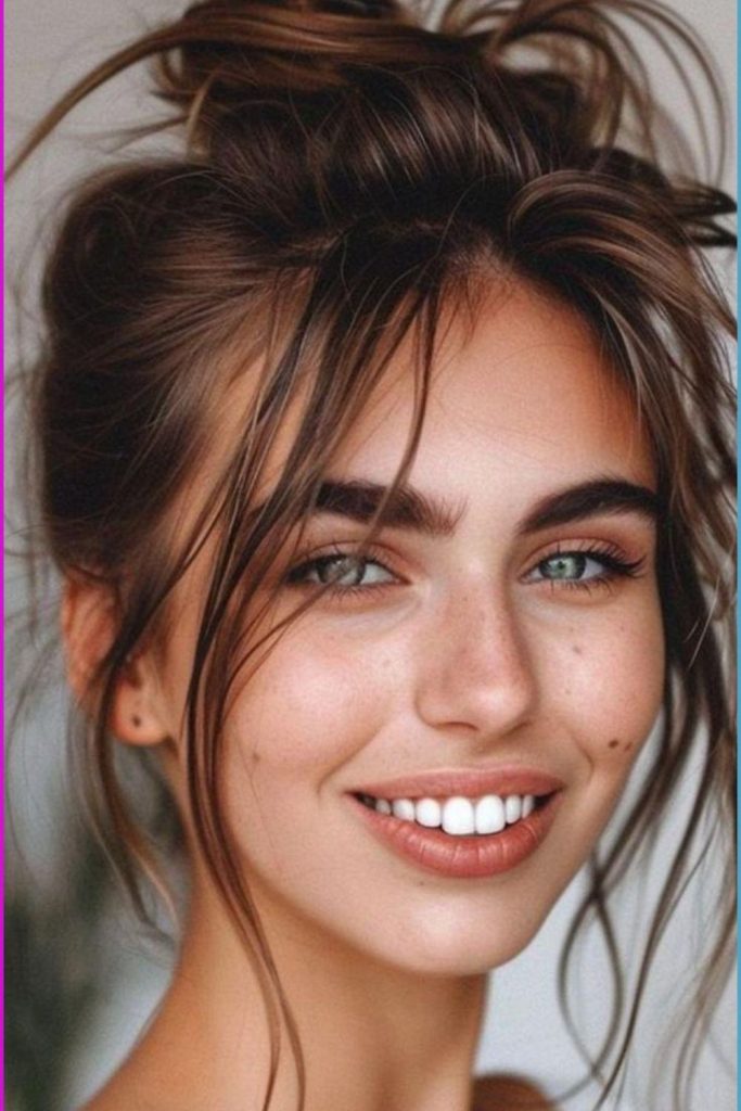Espresso high bun polished lifted style