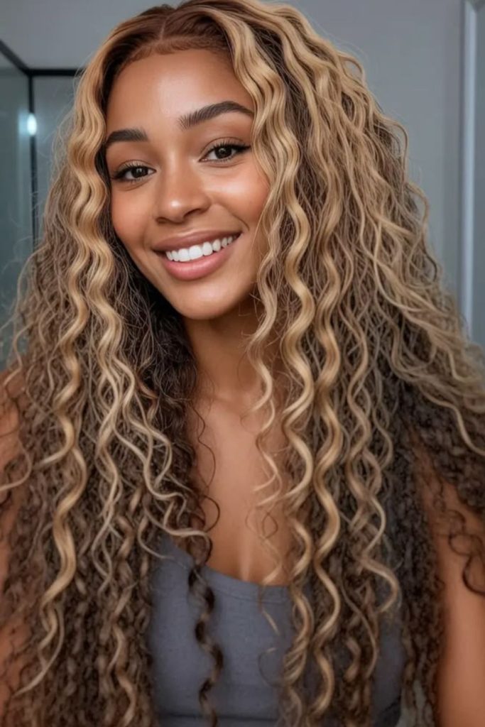 Feathered airy curls soft floating layered look